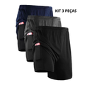 Kit 3 Short Esportivo 2 em 1 com Bolso Lateral – Conforto, Liberdade e Praticidade para Seus Treinos