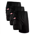 Kit 3 Short Esportivo 2 em 1 com Bolso Lateral – Conforto, Liberdade e Praticidade para Seus Treinos