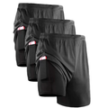 Kit 3 Short Esportivo 2 em 1 com Bolso Lateral – Conforto, Liberdade e Praticidade para Seus Treinos
