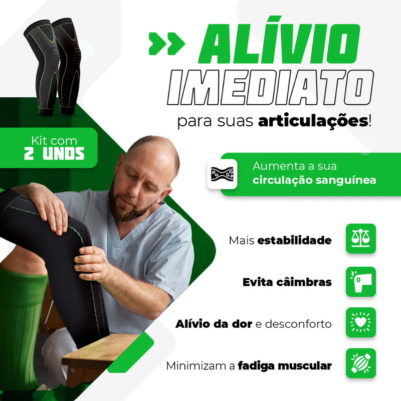 Kit 2 Joelheiras de Compressão Térmica Ortopédica para Alivio de Dor Par De Joelheira
