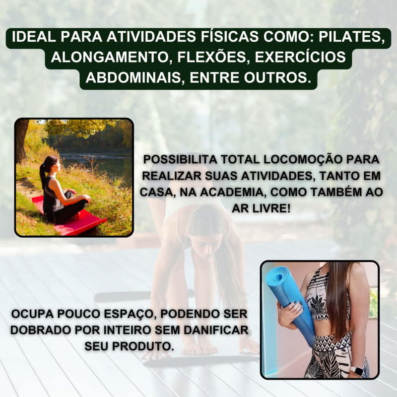 Tapete Yoga Mat Colchonete Tatame 1,70mx55cmx5mm Exercício em Casa