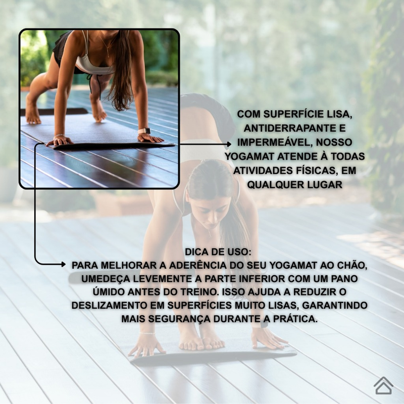 Tapete Yoga Mat Colchonete Tatame 1,70mx55cmx5mm Exercício em Casa