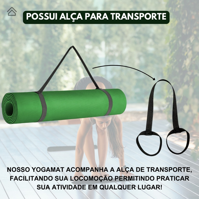 Tapete Yoga Mat Colchonete Tatame 1,70mx55cmx5mm Exercício em Casa