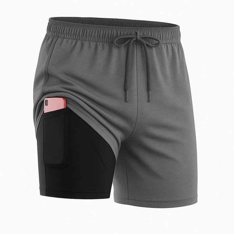 Kit 3 Short 2 em 1 Bermuda Academia Masculino