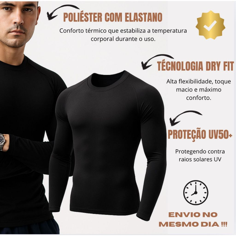 Blusa Térmica Camisa proteção Uv+50 Camiseta Segunda pele Unissex Promoção
